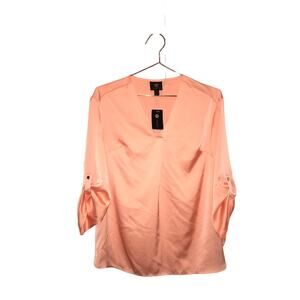 JM collection peach pearl blouse size petite small new with tag